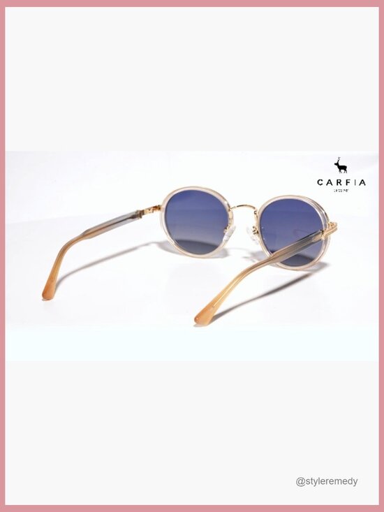 Retro Round Sunglasses for Women Polarized UV Protection Durable Acetate-Metal